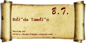 Béda Tamás névjegykártya
