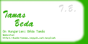 tamas beda business card